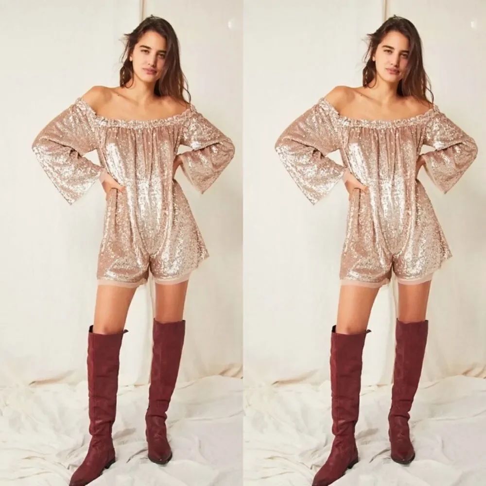 Free People Party Emilia Sequin Romper size XS